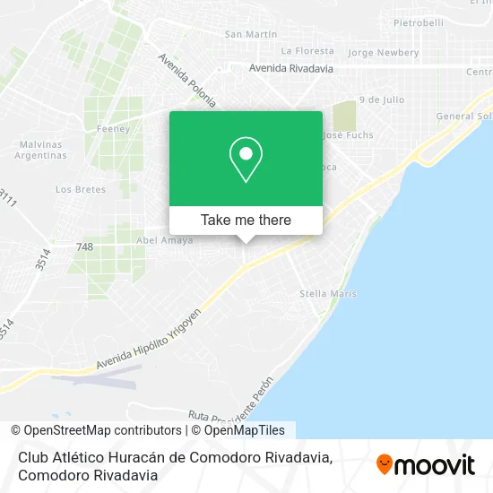 Mapa de Club Atlético Huracán de Comodoro Rivadavia