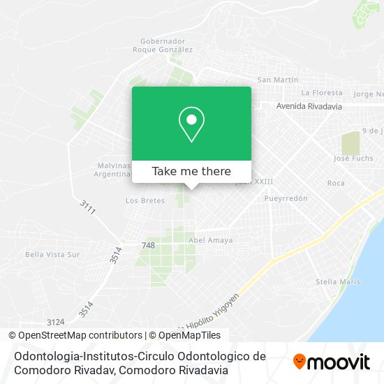 Odontologia-Institutos-Circulo Odontologico de Comodoro Rivadav map
