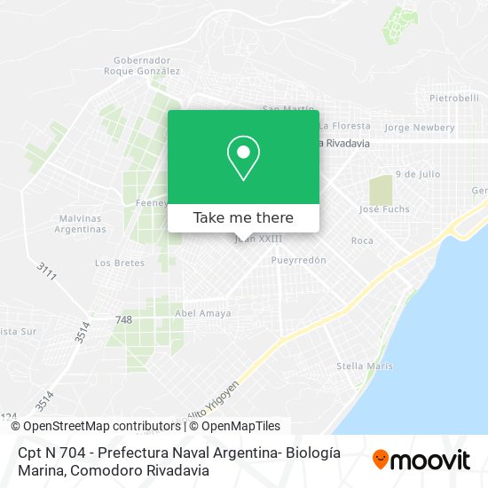 Cpt N 704 - Prefectura Naval Argentina- Biología Marina map