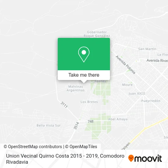Union Vecinal Quirno Costa 2015 - 2019 map
