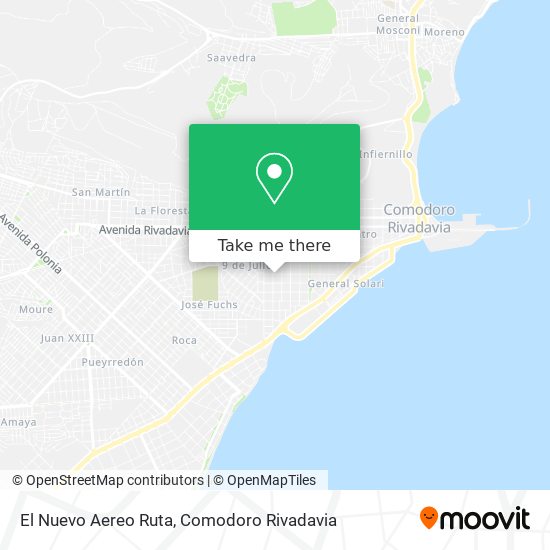 El Nuevo Aereo Ruta map