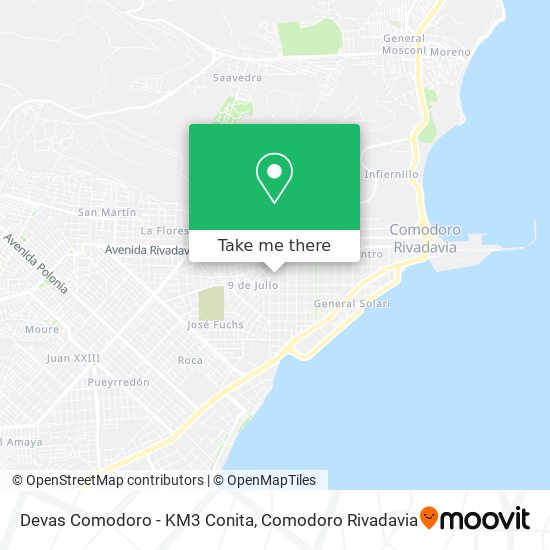 Devas Comodoro - KM3 Conita map