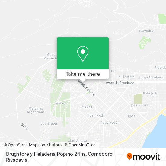 Mapa de Drugstore y Heladeria Popino 24hs