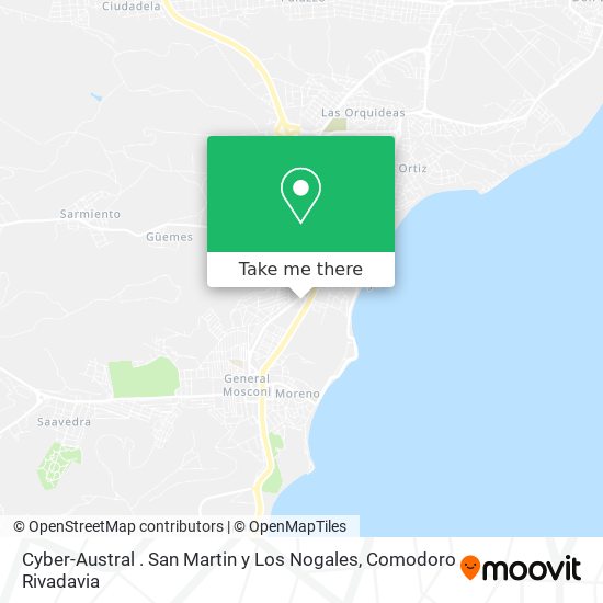 Cyber-Austral . San Martin y Los Nogales map