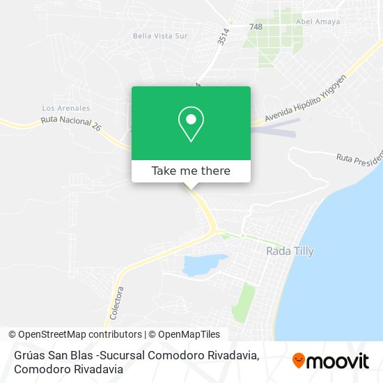 Mapa de Grúas San Blas -Sucursal Comodoro Rivadavia