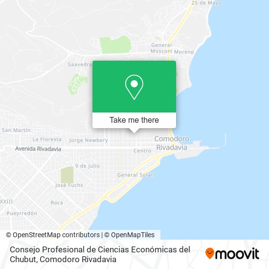 Mapa de Consejo Profesional de Ciencias Económicas del Chubut