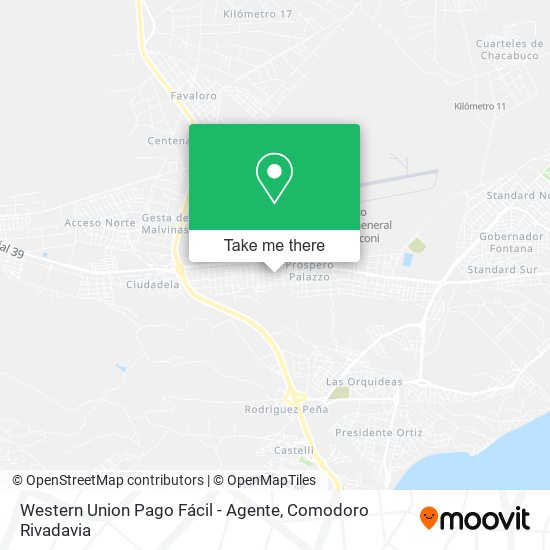 Mapa de Western Union Pago Fácil - Agente