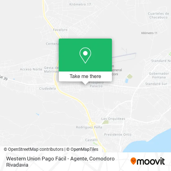 Mapa de Western Union Pago Fácil - Agente