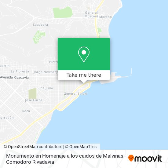 Monumento en Homenaje a los caidos de Malvinas map