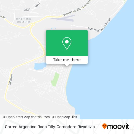 Correo Argentino Rada Tilly map