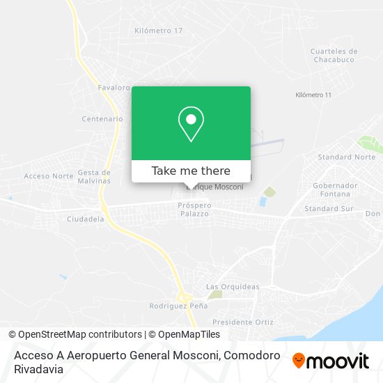 Mapa de Acceso A Aeropuerto General Mosconi