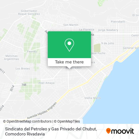 Sindicato del Petroleo y Gas Privado del Chubut map