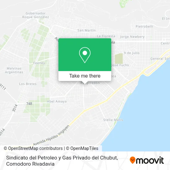 Sindicato del Petroleo y Gas Privado del Chubut map