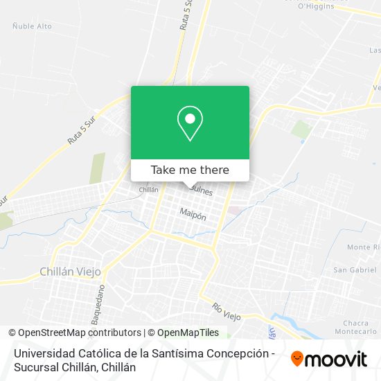 Universidad Católica de la Santísima Concepción - Sucursal Chillán map