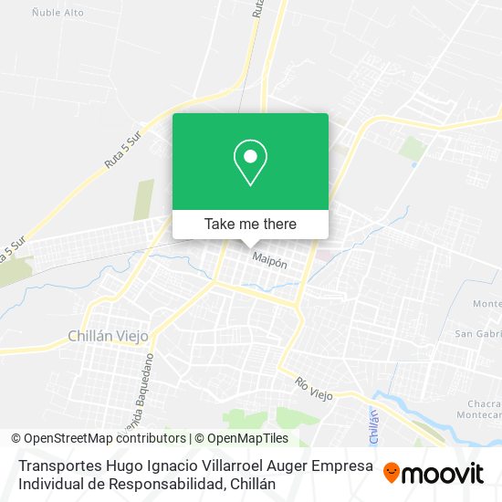 Transportes Hugo Ignacio Villarroel Auger Empresa Individual de Responsabilidad map