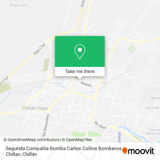 Segunda Compañia Bomba Carlos Collins Bomberos Chillan map