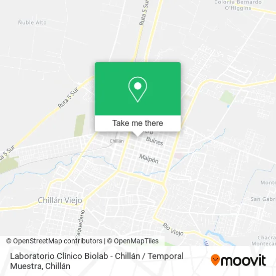 Mapa de Laboratorio Clínico Biolab - Chillán / Temporal Muestra