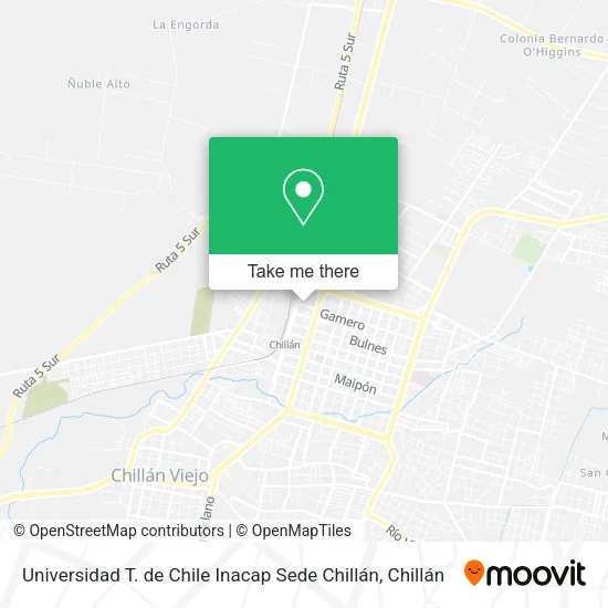 Universidad T. de Chile Inacap Sede Chillán map