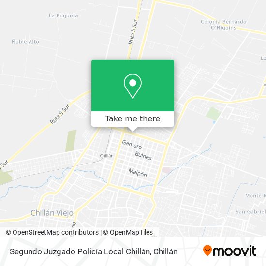 Mapa de Segundo Juzgado Policía Local Chillán