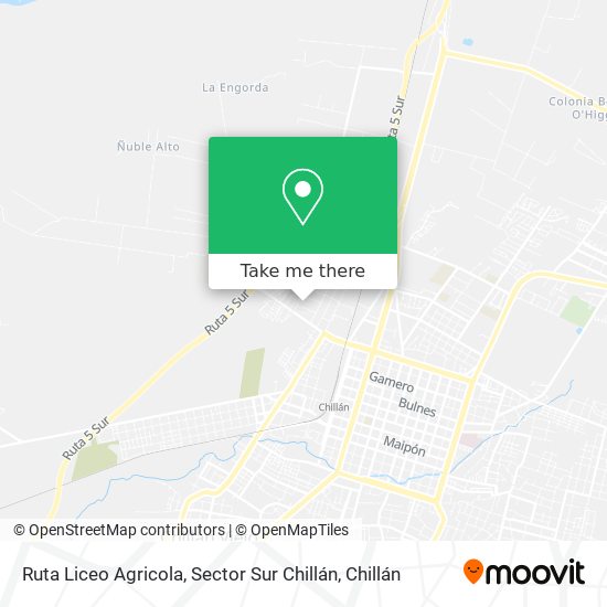 Ruta Liceo Agricola, Sector Sur Chillán map