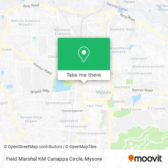 Field Marshal KM Cariappa Circle map
