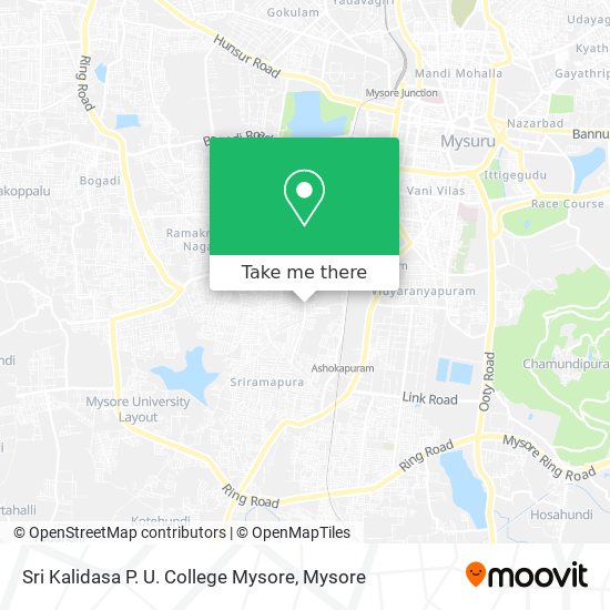 Sri Kalidasa P. U. College Mysore map