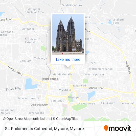 St. Philomena's Cathedral, Mysore map