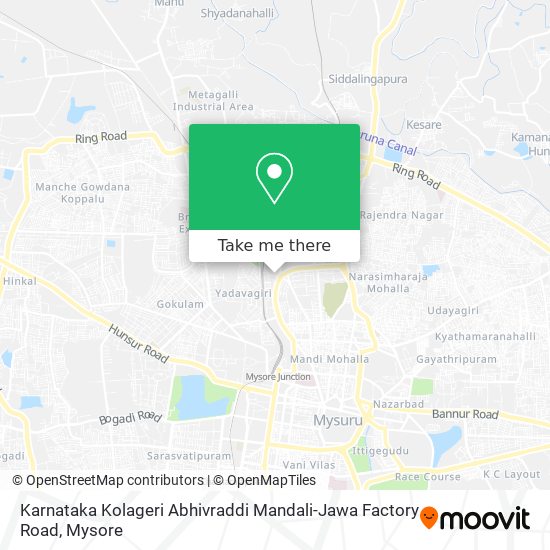 Karnataka Kolageri Abhivraddi Mandali-Jawa Factory Road map