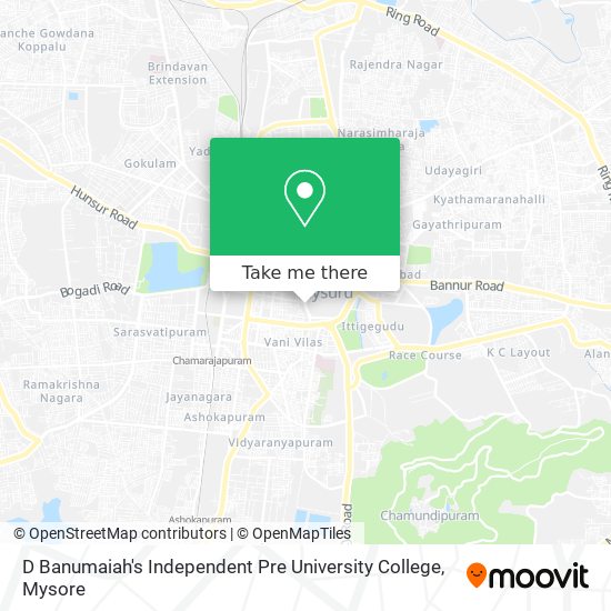 D Banumaiah's Independent Pre University College map