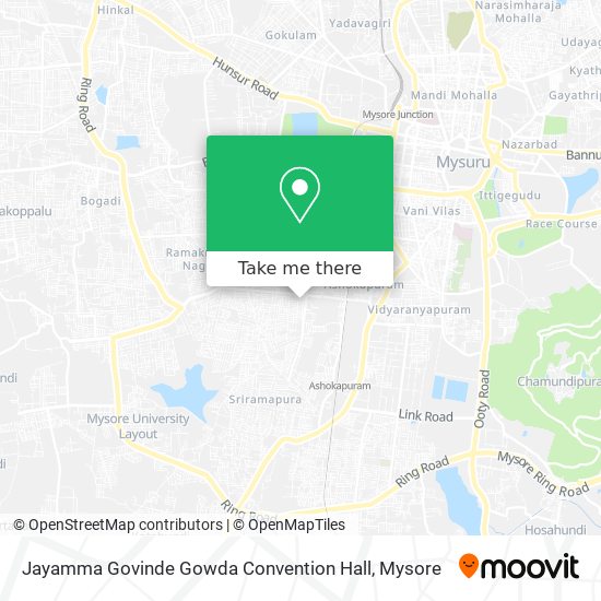 Jayamma Govinde Gowda Convention Hall map