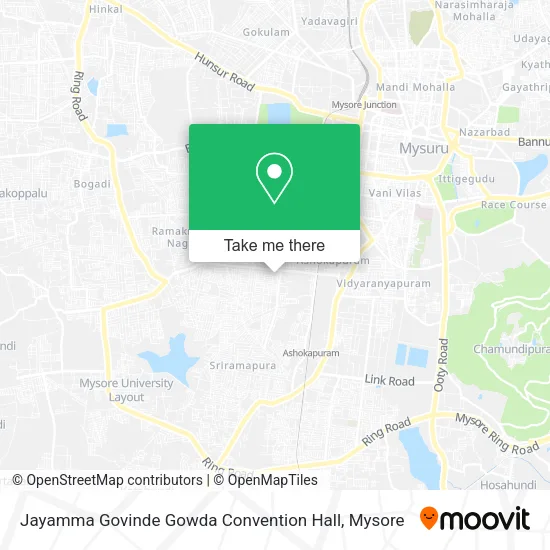 Jayamma Govinde Gowda Convention Hall map