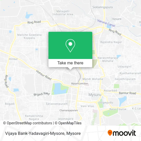 Vijaya Bank-Yadavagiri-Mysore map