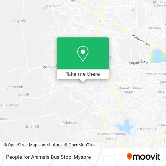 People for Animals Bus Stop map