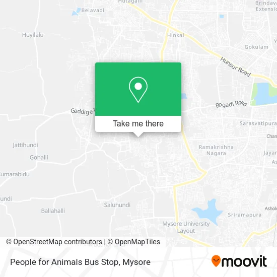 People for Animals Bus Stop map