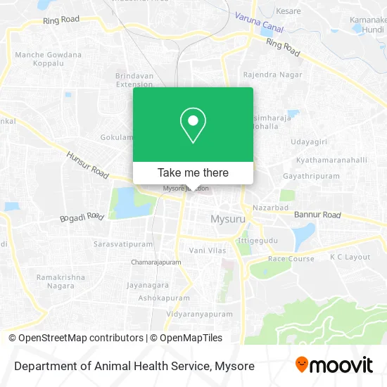 Department of Animal Health Service map