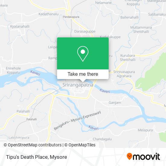 Tipu's Death Place map