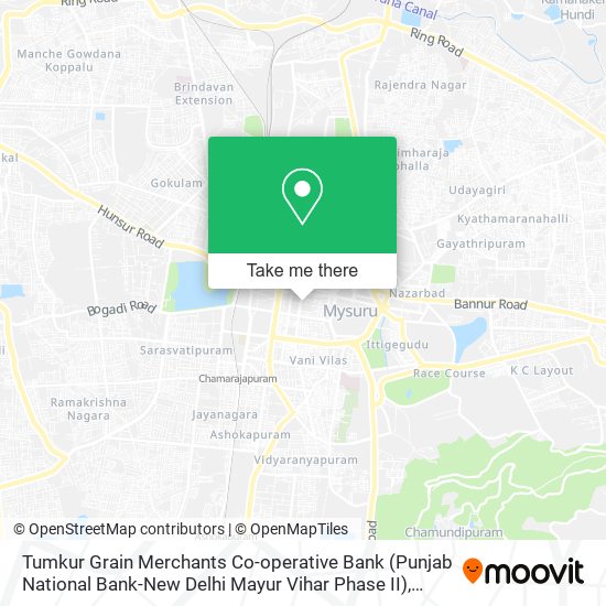 Tumkur Grain Merchants Co-operative Bank (Punjab National Bank-New Delhi Mayur Vihar Phase II) map