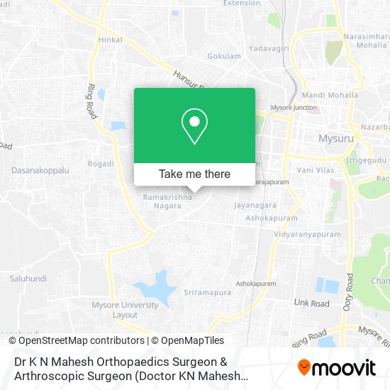 Dr K N Mahesh Orthopaedics Surgeon & Arthroscopic Surgeon map