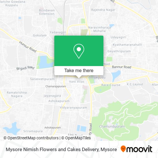 Mysore Nimish Flowers and Cakes Delivery map