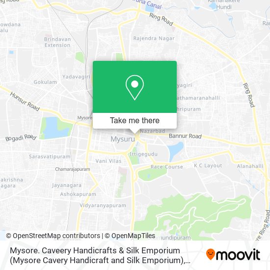 Mysore. Caveery Handicrafts & Silk Emporium (Mysore Cavery Handicraft and Silk Emporium) map