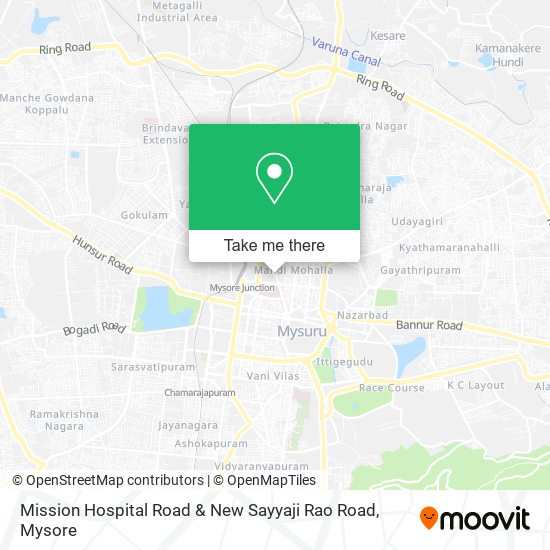 Mission Hospital Road & New Sayyaji Rao Road map