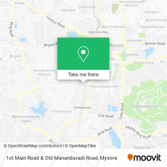 1st Main Road & Old Manandavadi Road map