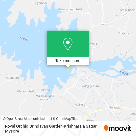 Royal Orchid Brindavan Garden-Krishnaraja Sagar map