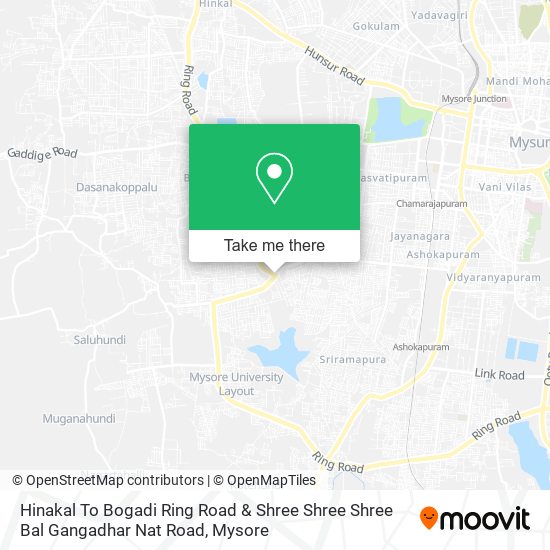 Hinakal To Bogadi Ring Road & Shree Shree Shree Bal Gangadhar Nat Road map