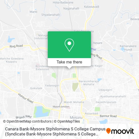 Canara Bank-Mysore Stphilomena S College Campus map