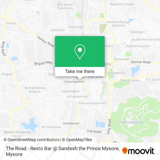 The Road - Resto Bar @ Sandesh the Prince Mysore map