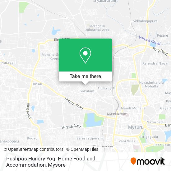 Pushpa's Hungry Yogi Home Food and Accommodation map