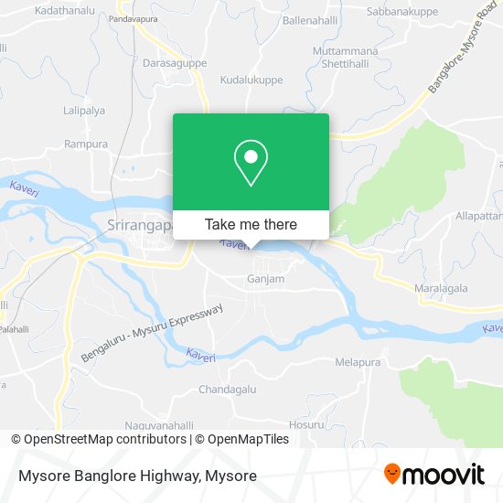 Mysore Banglore Highway map