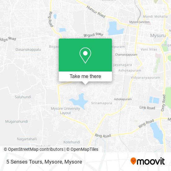 5 Senses Tours, Mysore map