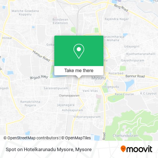 Spot on Hotelkarunadu Mysore map